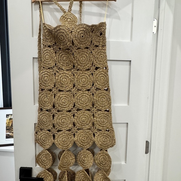 Simon Miller beep beep dress gold. Size: small - Picture 3 of 4